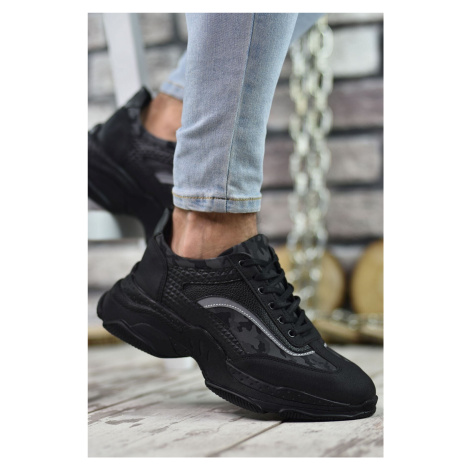 Riccon Black Men's Black Sneakers 0012157