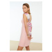 Trendyol Pink Strap detailné šaty
