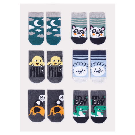 Yoclub 6Pack Detské chlapčenské ponožky SKA-0123C-AA00-002 Viacfarebné 6-9 měsíců
