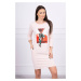 Dress with 3D graphics Striking powder pink