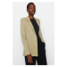 Trendyol Light Khaki Regular Lining Detailed Woven Blazer Jacket