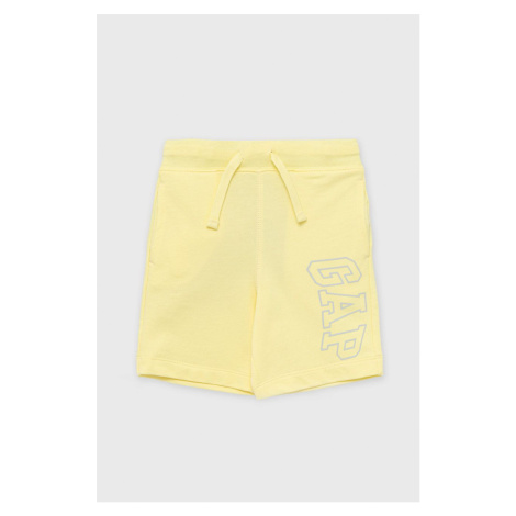 Detské krátke nohavice GAP žltá farba, nastaviteľný pás