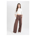 DEFACTO Cool Wide Leg Elastic Waist Laced Pocket Wide Leg Basic Plain Sweatpants