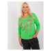 Light green women's blouse plus size with print