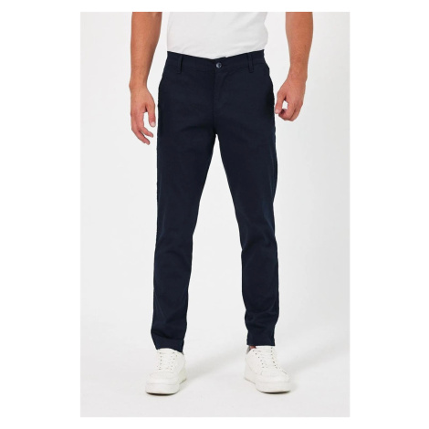 36952 Dewberry Gabardine Cotton Slim Fit Chino Mens Trousers-NAVY