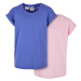 Girls' Organic Extended Shoulder T-Shirt 2-Pack purpleday/girlypink