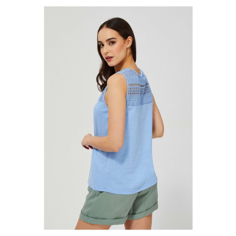Top with openwork decoration - blue Moodo