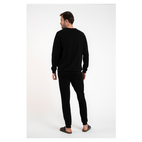 Men's Hector tracksuit, long sleeves, long pants - black Italian Fashion