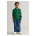 SVETER GANT COTTON CABLE SHIELD CREW WILD GREEN