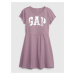Svetlo fialové dievčenské šaty s logom GAP