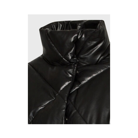 Glamorous Bunda z imitácie kože KA6941 Čierna Relaxed Fit