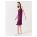 Jimmy Key Purple U-Neck Sleeveless Basic Midi Dress