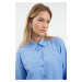 Trendyol Blue Pearl Stone Detailed Woven Shirt