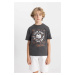 DEFACTO Boy's Crew Neck Printed Short Sleeve T-Shirt