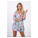 Floral dress with tie at the waist mint