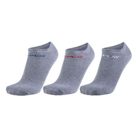 Replay Nízke športové ponožky - 3 páry C100628 Grey Melange