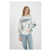 DEFACTO Cool Oversize Fit Hooded Printed Sweatshirt