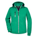 James & Nicholson Dámska športová softshellová bunda JN1077 - Írska zelená / tmavomodrá / biela