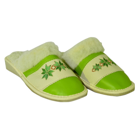 Dámske zeleno-béžové papuče  ALENA John-C