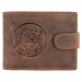 Wild Luxusná pánska peňaženka s prackou s obrázkom znamení zverokruhu - Lev - hnedá