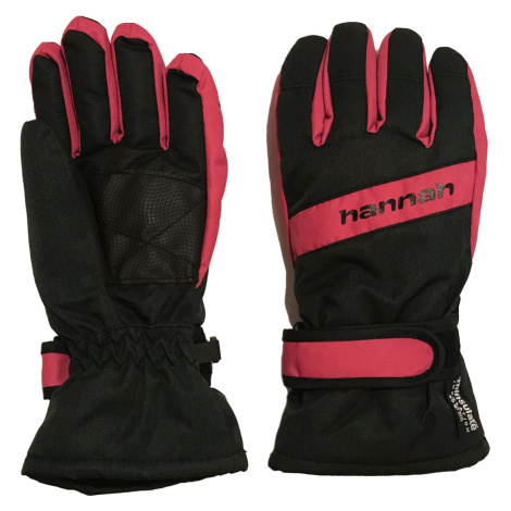 Hannah Mojo Jr Detské lyžiarske rukavice 10039258HHX black mel (red)