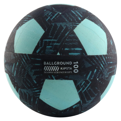 Futbalová lopta Ballground 100 veľkosť 4 modro-zelená KIPSTA