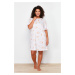 Trendyol Curve Pink Printed Mini Knitted Nightgown