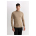 DEFACTO Beige Slim Fit Slim Fit Half Turtleneck Knitwear Sweater