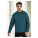 40222 Dewberry Double Crew Neck Mens Sweatshirt-PETROL