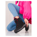 Zaujímavé trekingové topánky čierne dámske bez podpätku
