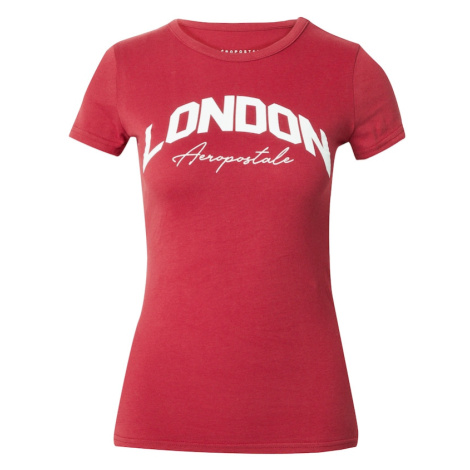 AÉROPOSTALE Tričko 'LONDON'  ohnivo červená / biela