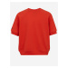 Červený dámsky crop top s potlačou Superdry Workwear Cropped Sweat Crew