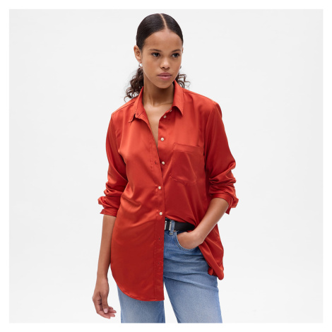 Košeľa GAP Satin Boyfriend Shirt Cornucopia