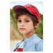 Detská čiapka Mayoral červená farba, s nášivkou