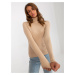 Women's camel sweater with turtleneck