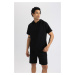 DEFACTO Fit Standard Fit Hooded Short Sleeve T-Shirt