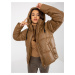 SVETLOHNEDÁ PREŠÍVANÁ BUNDA S KAPUCŇOU -NM-KR-H-923.30X-LIGHT BROWN