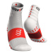 COMPRESSPORT Cyklistické ponožky klasické - TRAINING - biela/červená