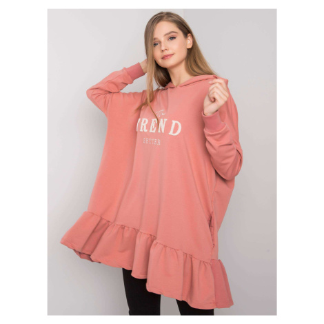 Dusty pink sweatshirt with ruffles