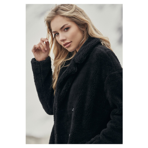 Women's Oversized Sherpa Coat Black Urban Classics