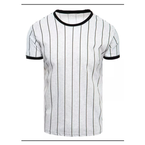 Light Grey Men's Striped T-Shirt Dstreet