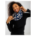 Dark blue and light beige patterned lady's chimney scarf