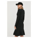 Šaty Karl Lagerfeld čierna farba, mini, rovný strih