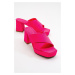 LuviShoes Lowa Fuchsia Women's Heeled Slippers