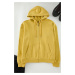 Trendyol Mustard Oversize/Wide Cut Crop Kangaroo Pocket Short Sweatshirt