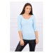 Azure blouse with round neckline