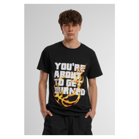 A black t-shirt you're about to burn mister tee