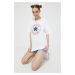 Bavlnené tričko Converse 10025459.A03-WHITE, biela farba, s potlačou