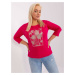 Fuchsia women's blouse plus size with print