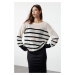 Trendyol Ecru Striped Knitwear Sweater